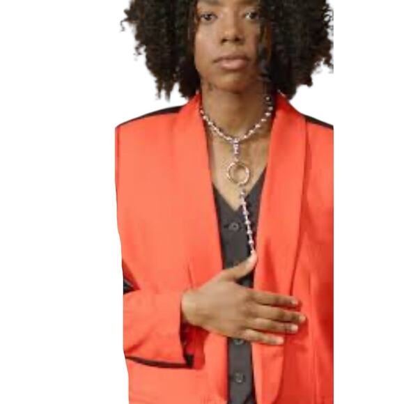 Wildfang Empower Blazer - Bold Orange/Black, Gender-Neutral, Urban Chic, NEW 1X - Picture 3 of 11